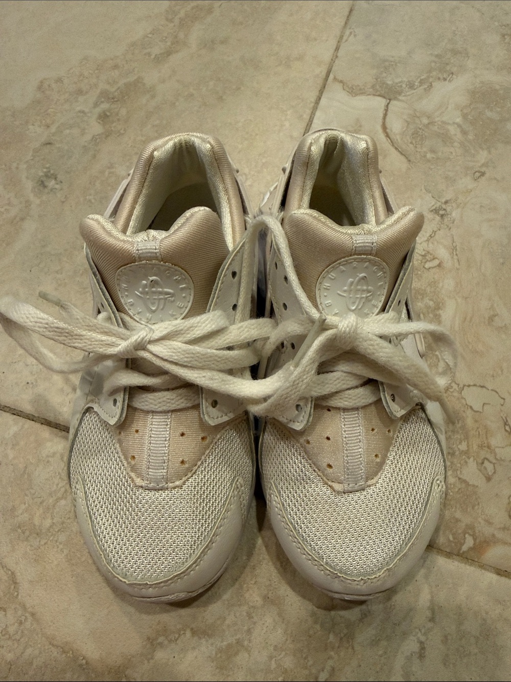Nike Kids Cream and White Sneakers - Youth Athletic Shoes